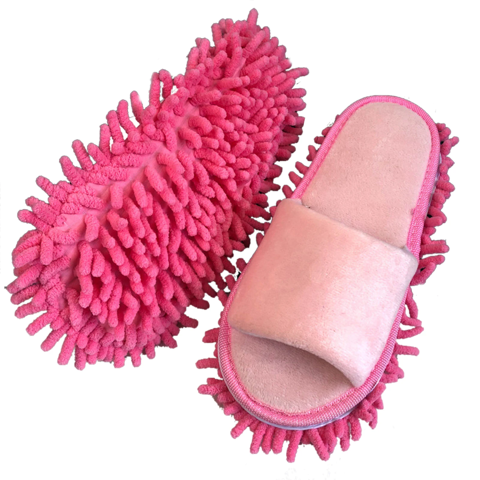 Vloerreinigingssokken, vloerslippers, lui open teen mop slippers, voor thuisgebruik, zacht, effen kleur, reinigingsslippers, vloerslippers, mop slippers