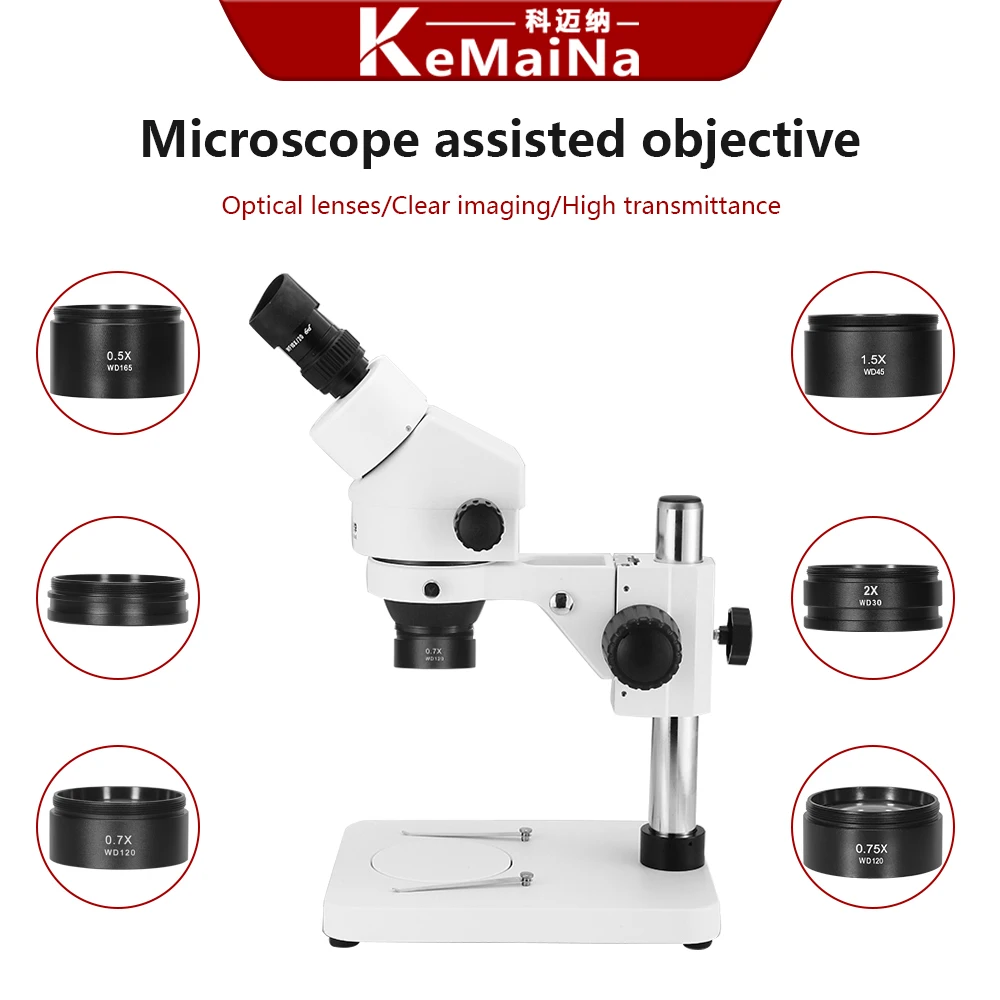 Interface Size 48MM 0.5X 0.7X 0.75X 1.5X 2.0X  Microscope Objective Increase Magnification Decrease Magnification Dust Filter