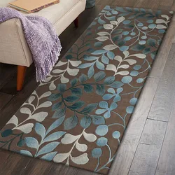 1PC retro plant foliage kitchen carpet mat doormat absorbent carpet, home decoration strip carpet mat