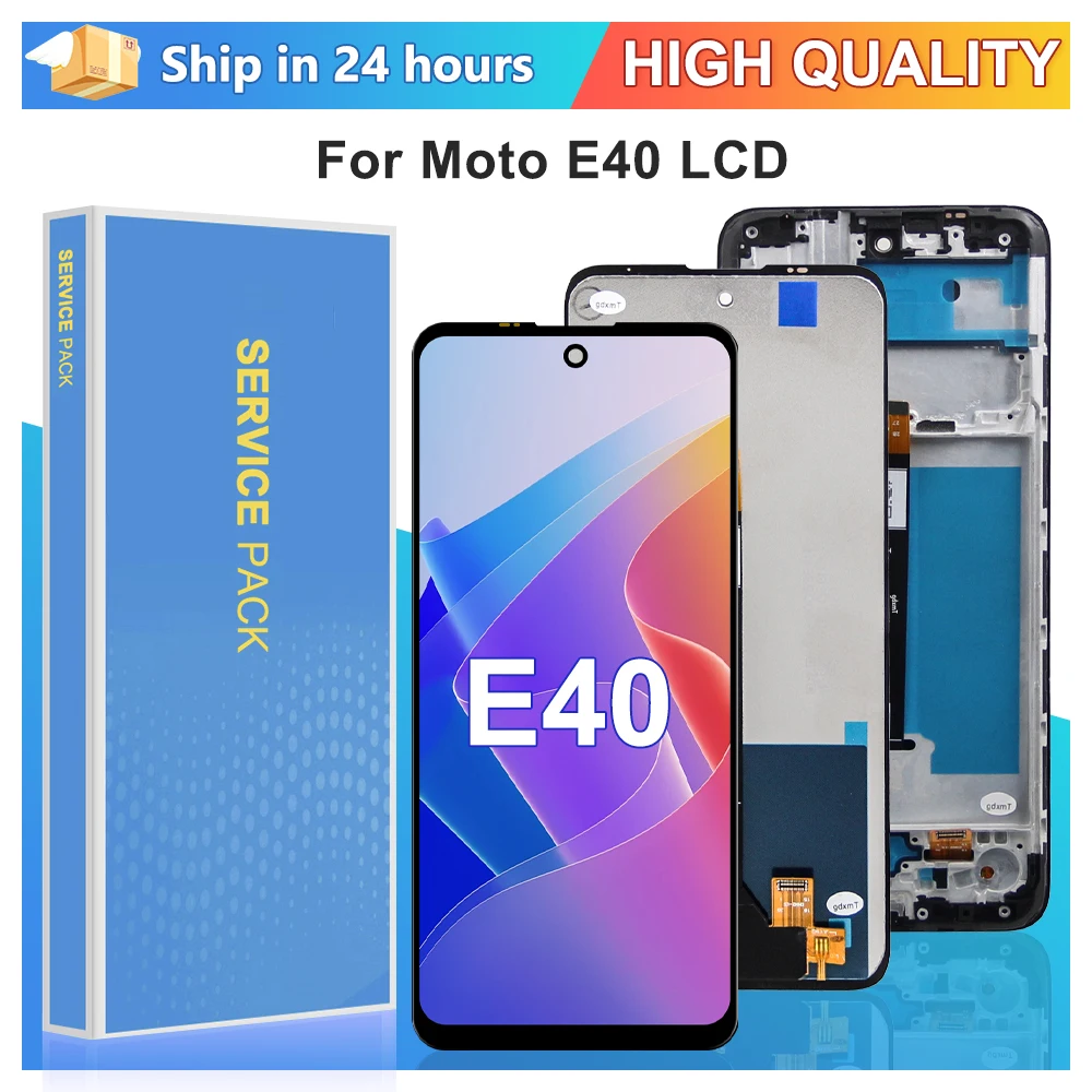 Pantalla LCD de 6,5 pulgadas para Motorola Moto E40, montaje de digitalizador con Sensor de pantalla táctil para Motorola Moto E40 con marco ﻿ Reemplazo