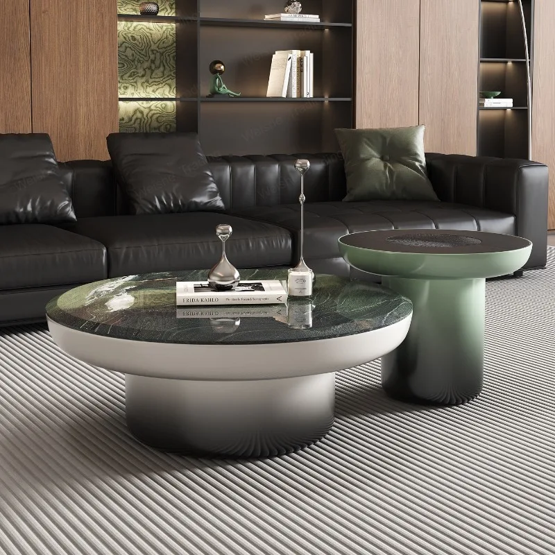 

Marble coffee table light luxury villa household living room small apartment 2025 new avocado green tea table