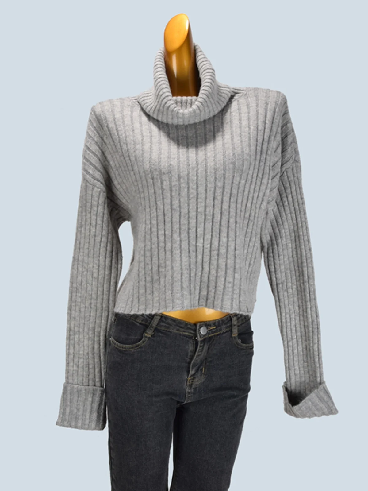 

Thiened High Collar Long Sve Knitted Sweater Women's Autumn Winter New Design Lazy Sle Loose ort Inner Wear Top