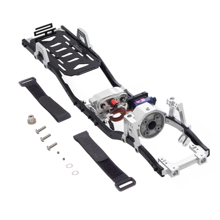 Culnflun Base Transfert Métal CNC 1/10 RC Crawler - Pièce Châssis Empattement 313mm Argent