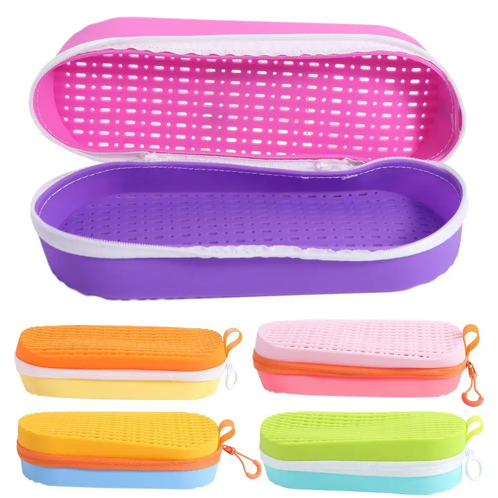 

Silicone Swim Goggle Case Portable Soft Swimming Goggles Protection Box with Carabiners Waterproof Sun Glasses Storage Box
