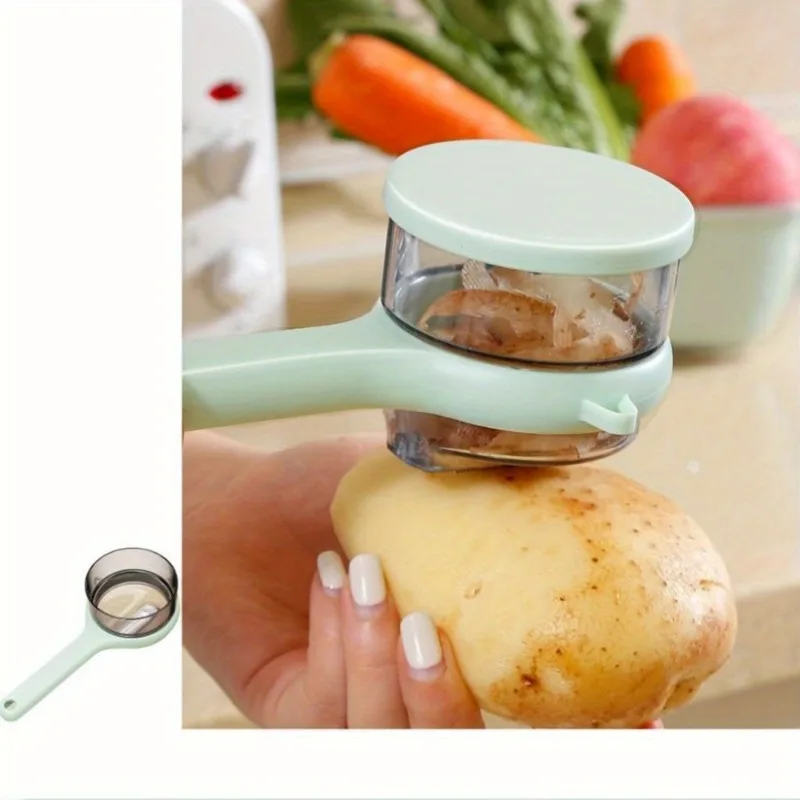 

2-piece vegetable peeler - high-quality stainless steel peeler with multi-functional double-sided blade in a unique storage box