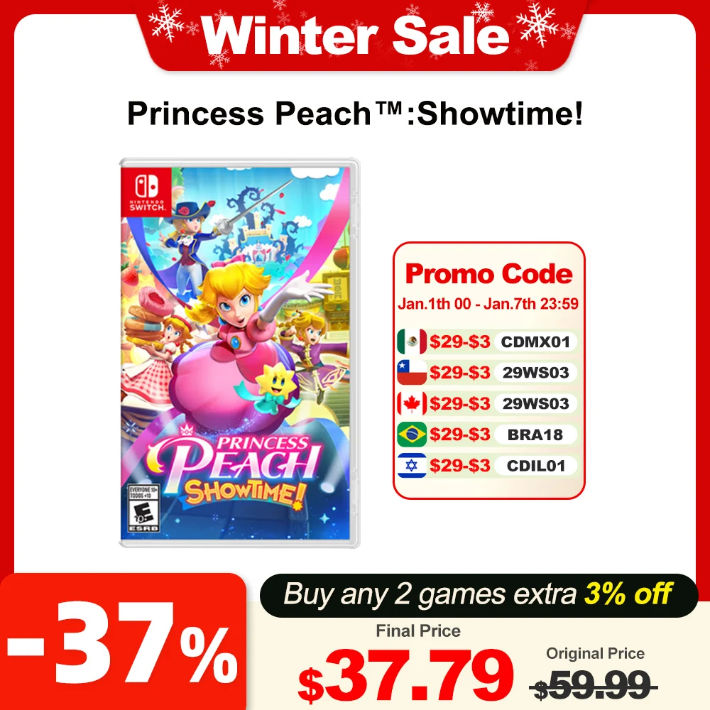 Princess Peach : Showtime! Nintendo Switch Game Deals 100% New and Original Physical Game Card 1 Player Game for Nintendo Switch