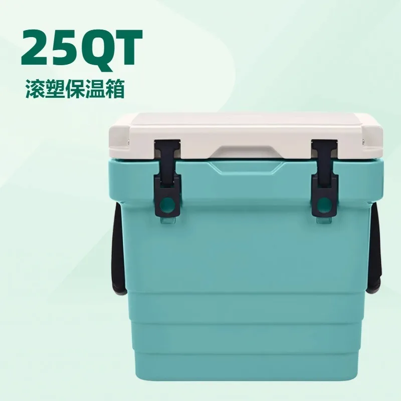 High Performance 25QT Rotomolded Ice Box Blue Thermal Cooler for Outdoor Hiking Food Storage