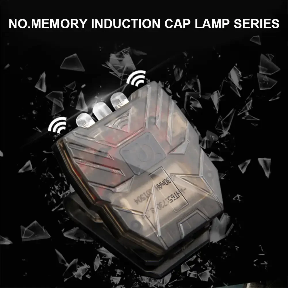 Smart Sensing Headlamps Cap Clamp Light Outdoor Night Fishing Running LED Headlight USB Charging Fishing Flashlight