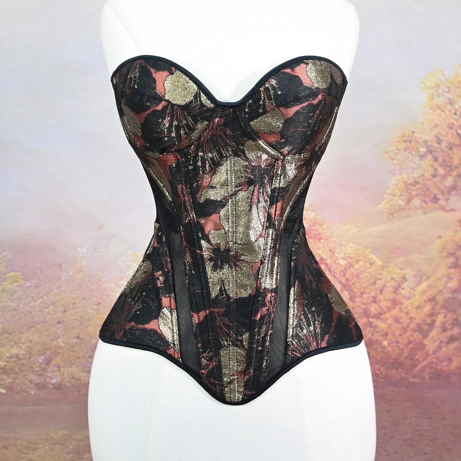 

Woman's Retro French Court Style Printed Corset Waist-Cinching Slimming Shaping Top for Fashionable Body Sculpting