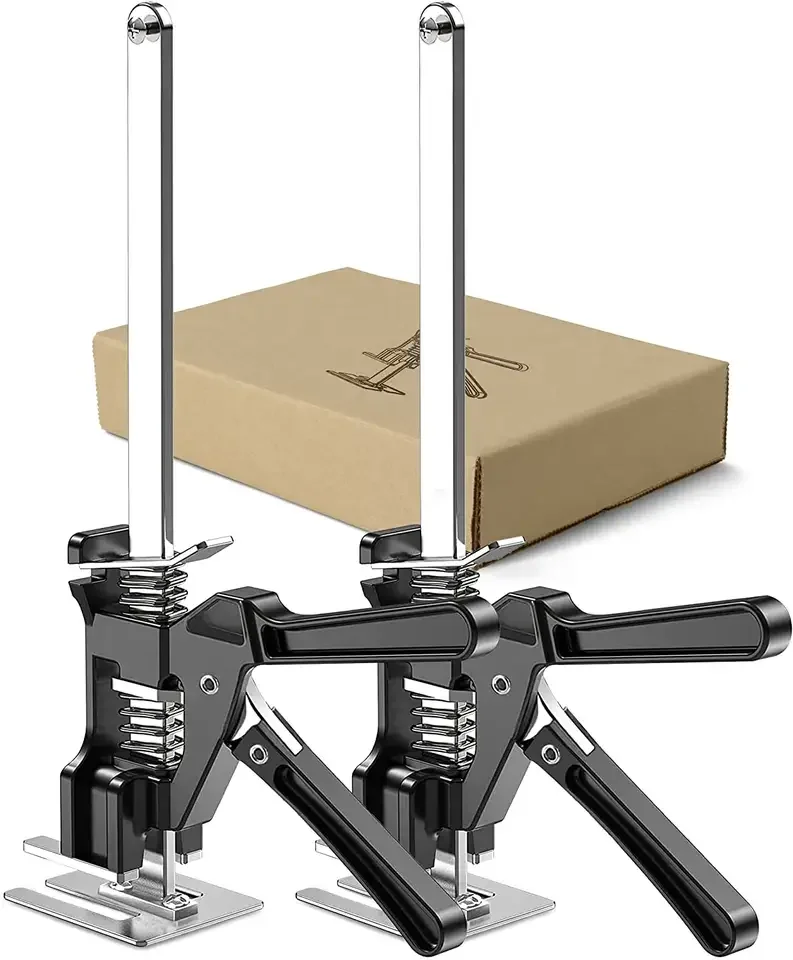 

2 PACK Steel Stainless Steel Lift Wall Brick Height Adjuster Hand Tool Jack Set Floor Tool Door Plate Lifter Cabinet Labor