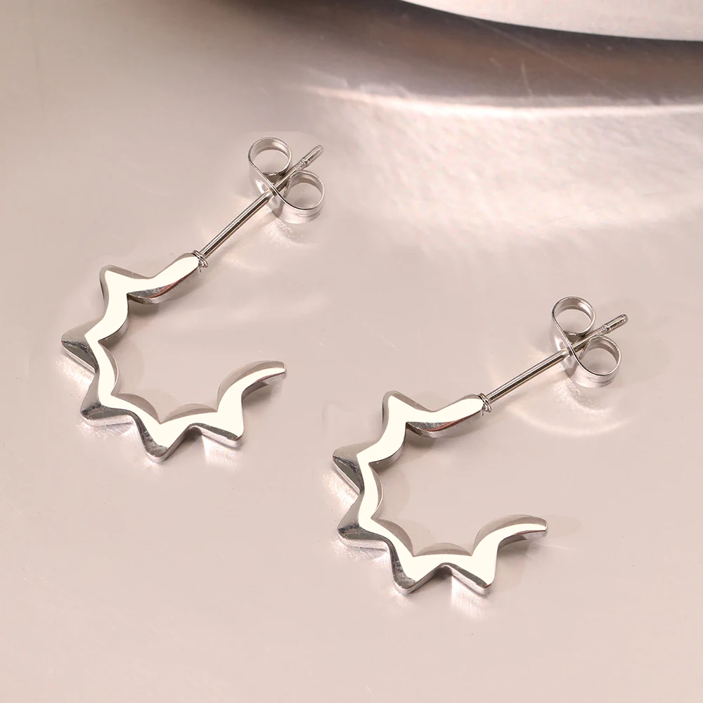 Stainless Steel Earrings Symmetrical Gecko Design Sense Dangle Personality Design Fashion Earrings For Women Jewerlry Party Gift