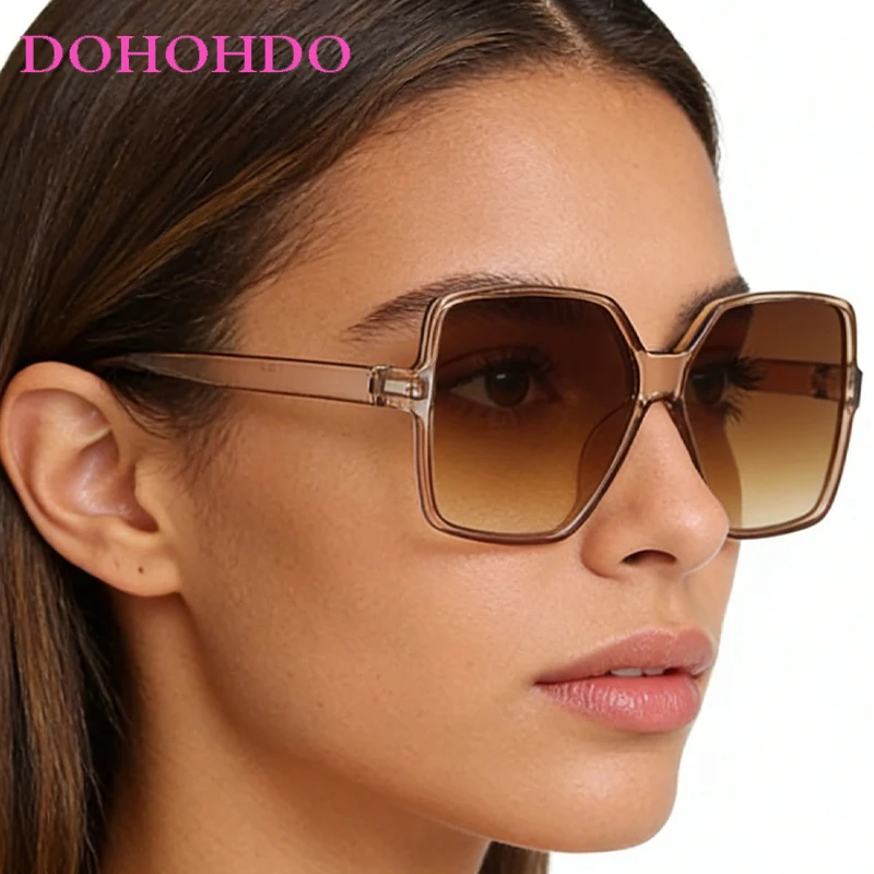 

Oversized Men Square Sunglasses Women Retro Fashion Luxury Brand Personlity Sun Glasses Female Outdoor Travel Shades UV400 Очки