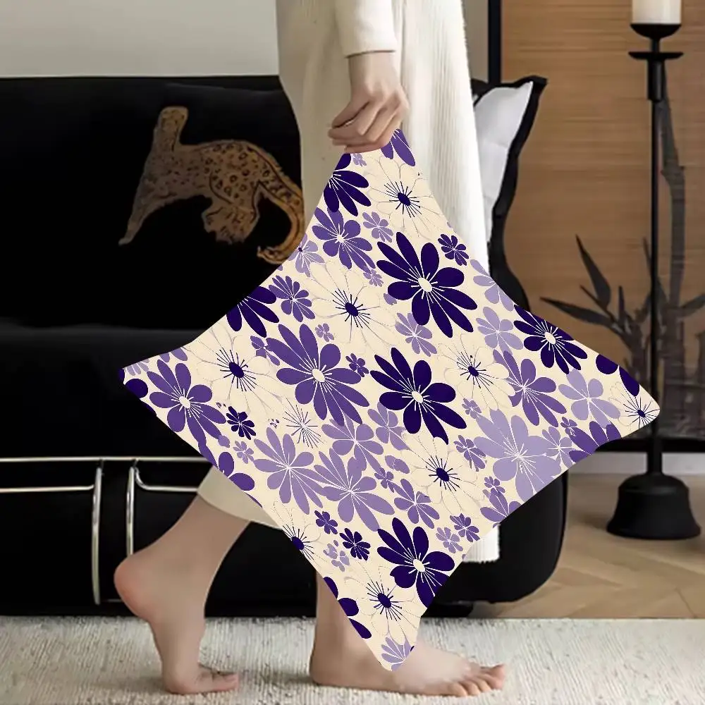 

Purple Blooms Pillowcases Home Bedding Decorative Pillow Cover Wedding Super Soft Pillow Case