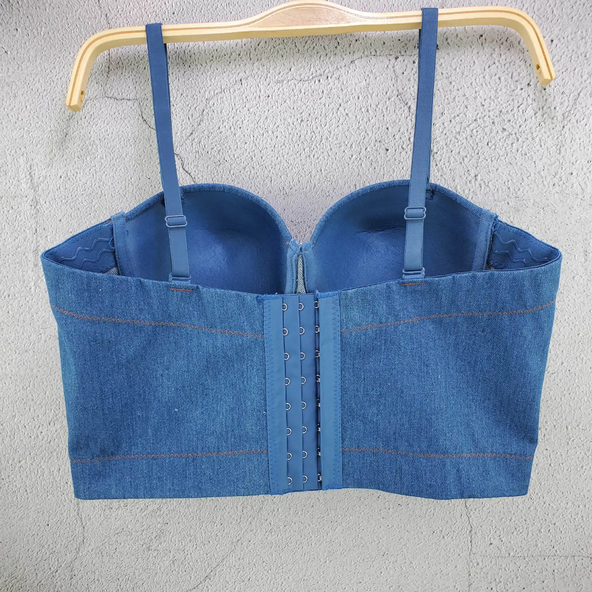 J736 Dropship Beautiful Blue Bras For Girls Women Denim Camisole Sexy Underwear Tube Tops Clothes Sweet Memory Women's Vest