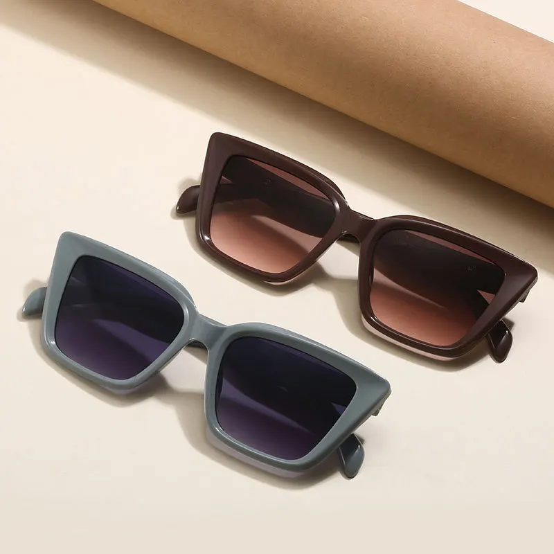 Lunettes de soleil rétro à grande monture œil de chat, visage rond, ongles de riz, nouvelle photographie de rue pour femmes, lunettes de soleil ultraviolettes, 2025, 3196