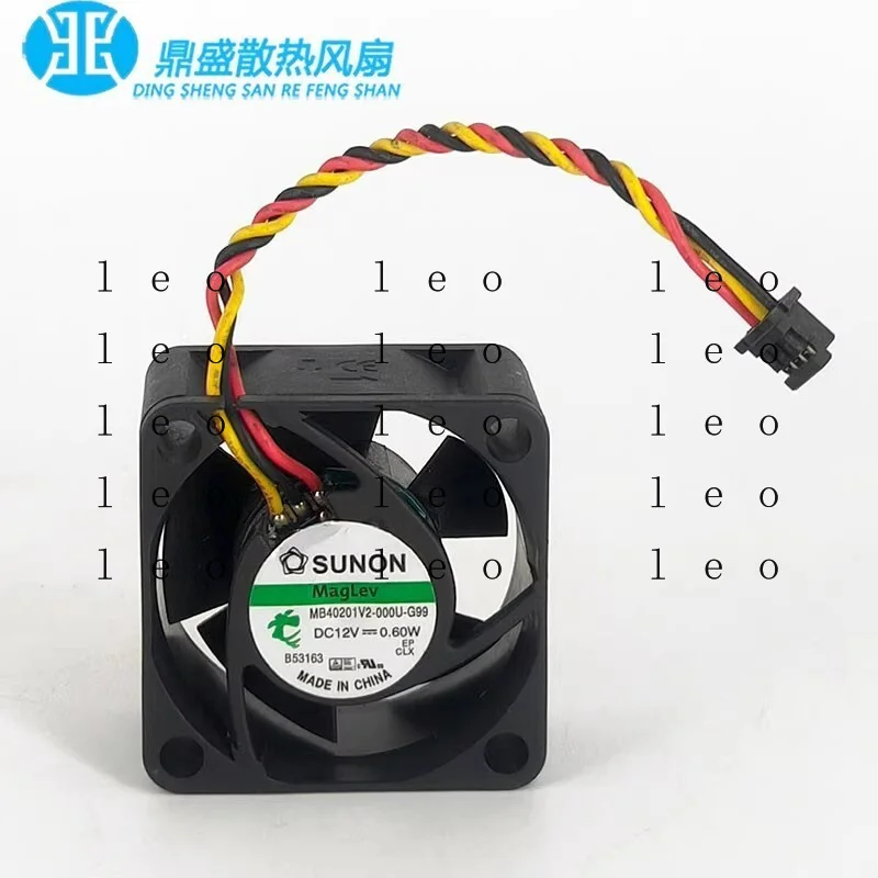BB  for SUNON MB40201V2-000U-G99 4020 12V 0.6W 4CM 3-Pin Silent Cooling Fan