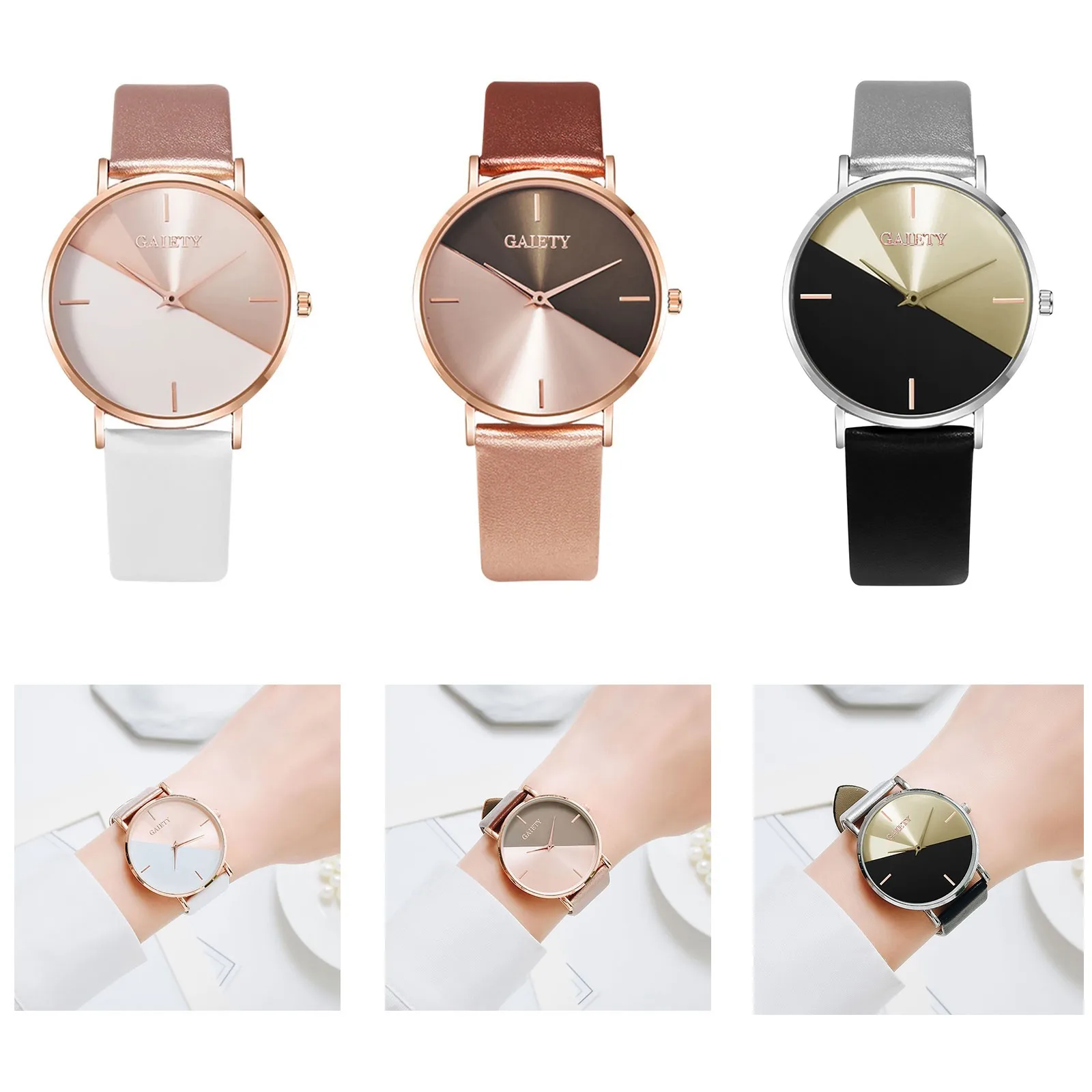 Clothing Accessories Light Luxury Geometric Stitching Style Ladies Watch Fashionable Simple Style Quartz Wristwatch Reloj Mujer