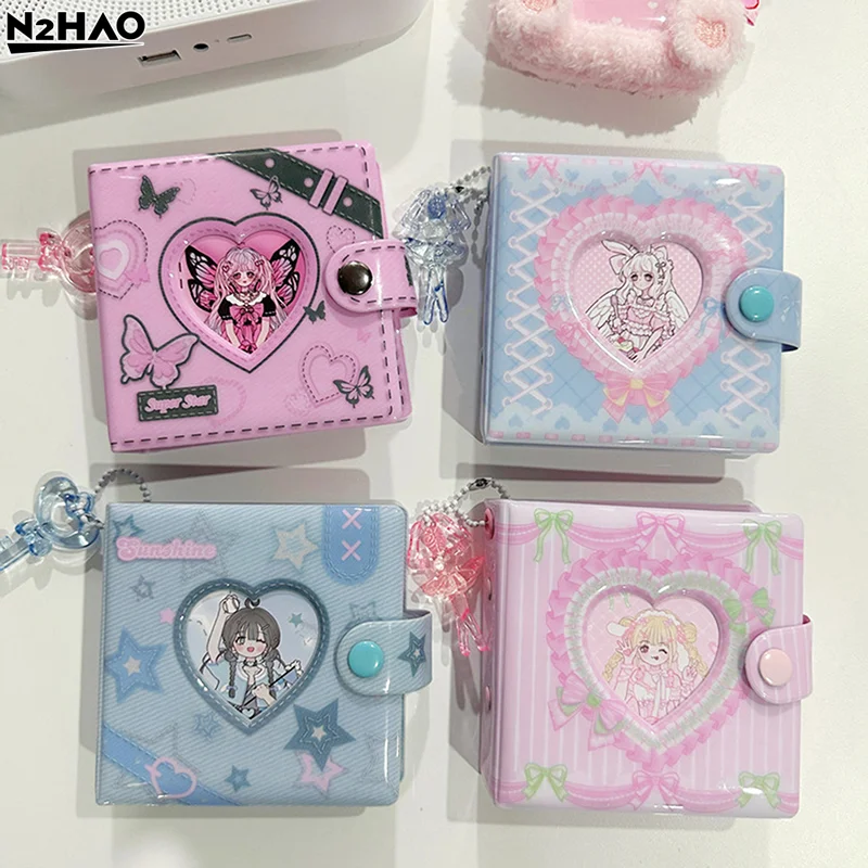 أزياء الحلو الدانتيل الدنيم نمط ألبوم بطاقة صغيرة المحمولة 3 بوصة Photocard الموثق انفصال فضفاضة ورقة بطاقة صغيرة حقيبة التخزين