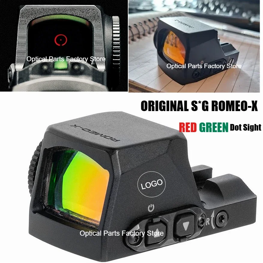 ROMEO-X Red Dot Sight Tactical RMR Footprint Hunting Pistol Handgun Rear Sight W/Glock Mount Plate&Picatinny Mount Shake Awake