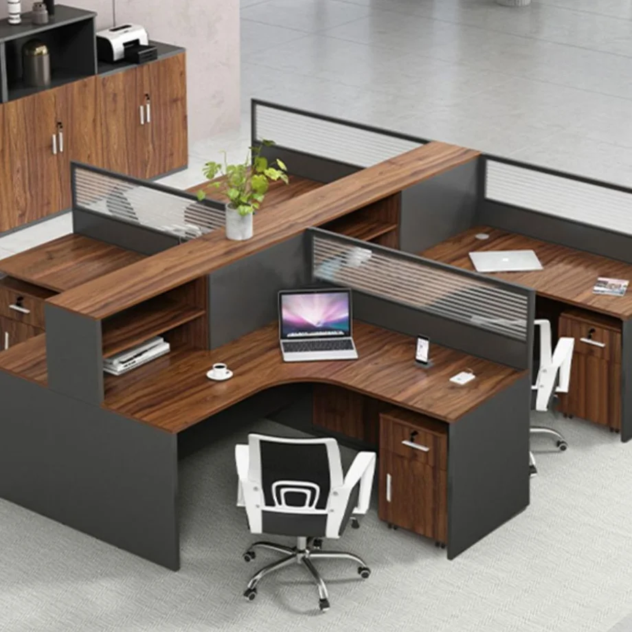 Modern Icon Workspace Acoustic 4 6 8 10 Person Office Work Station Partition Desk Furniture Cubicle Modular Office Workstation