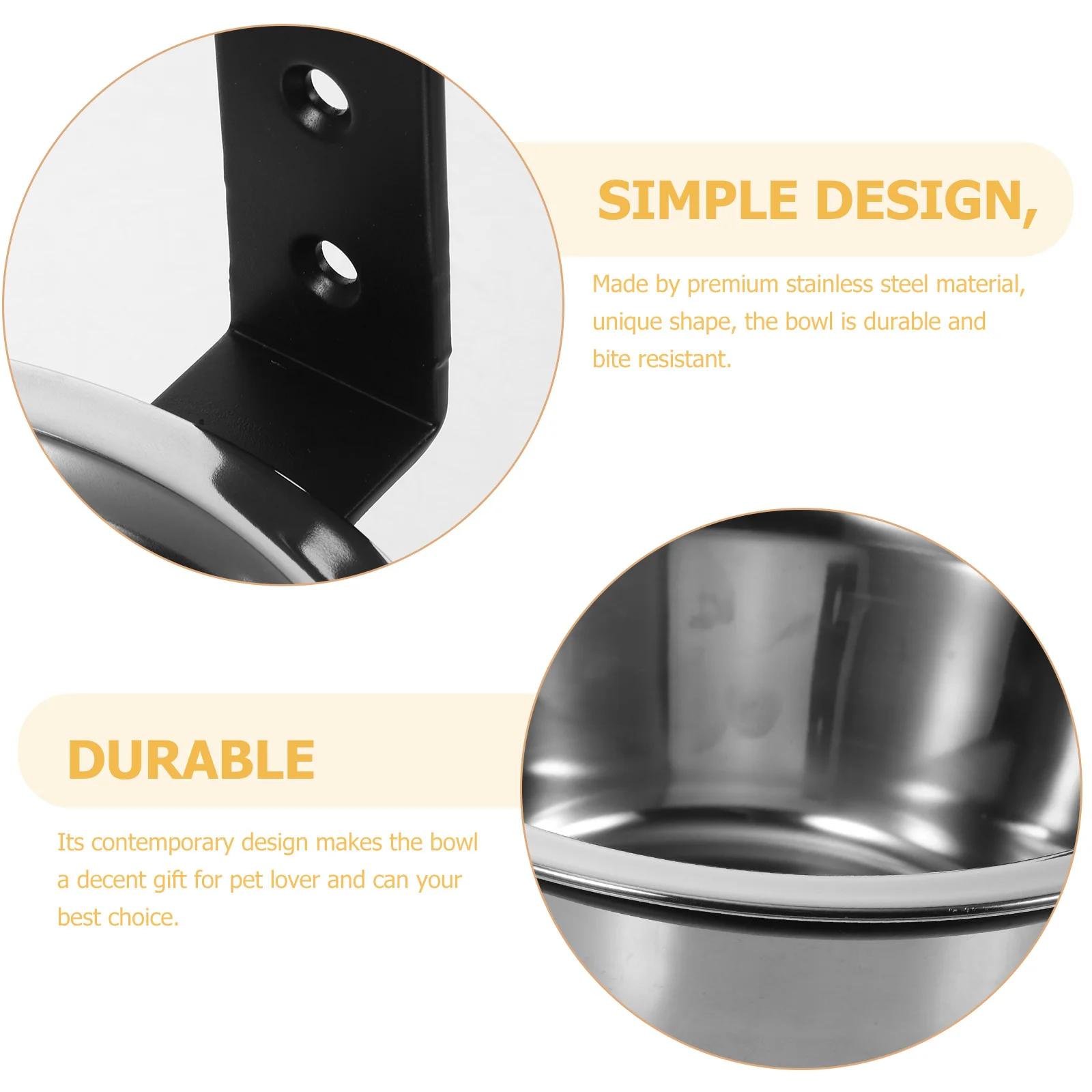 

1 set 1 Set Hanging Stainless Steel Pet Feeding Elevated Water For Large Dogs Durable Anti-Overturn Easy Food Bowl Pet