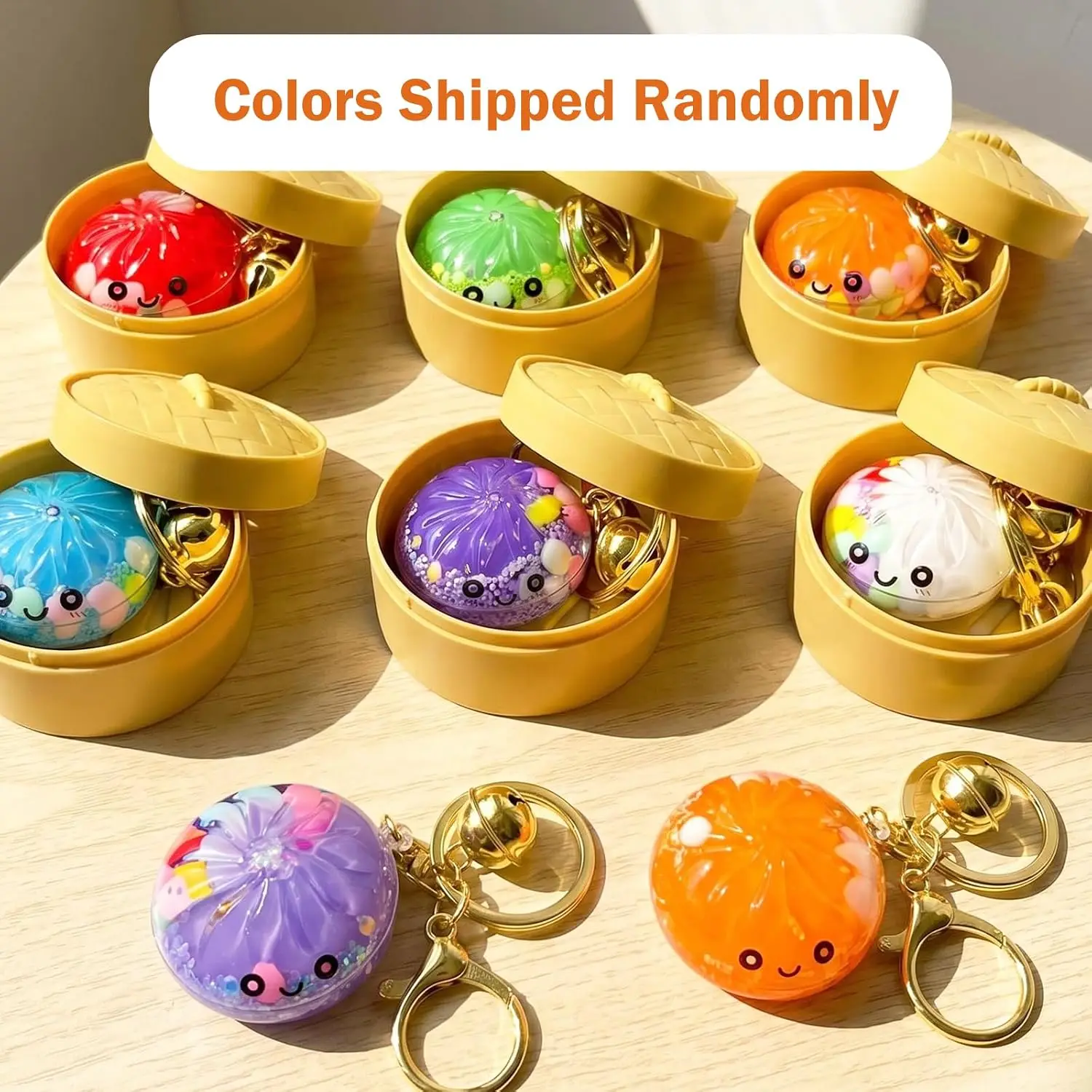 1-20pcs Cute Simulated Steamed Bun Plush Keychain Colorful Face Expression Baozi Pendant for Adult Backpack Bag Keyring