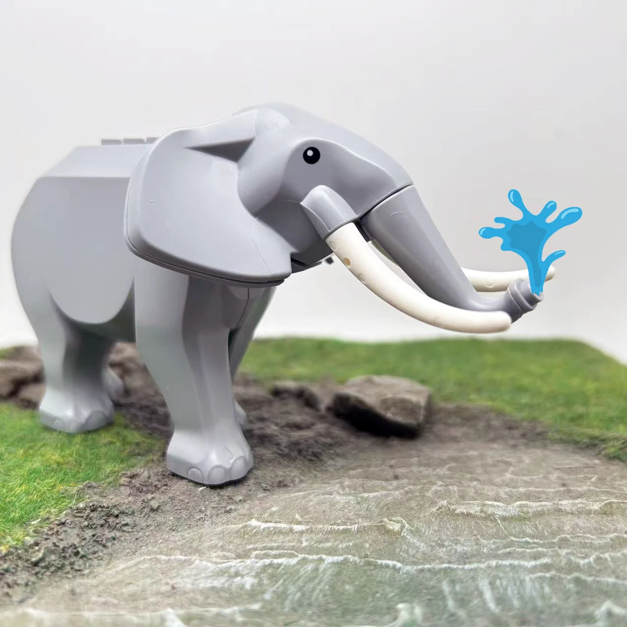 MOC Tiere Tiger Ziege Schwein Leopard Eisbär Elefant Mittelalterlichen Krieg Wolf Bausteine Spielzeug Wald Ziegel Zubehör Spielzeug