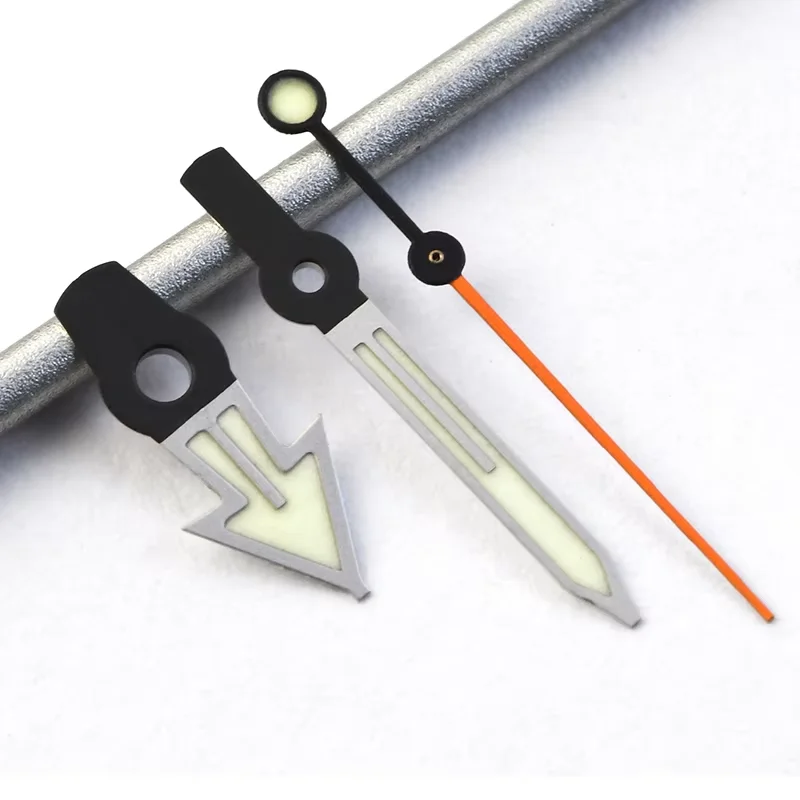 أجزاء الساعة سوبر جرين مضيئة SBBN031/SKX007 علبة التونة مشاهدة اليد الصفراء اليد الثانية مناسبة لحركة NH35/36