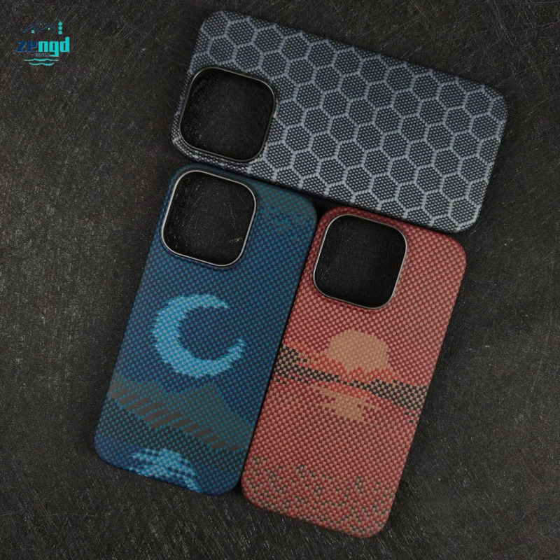 

Для iPhone 16 Pro/Pro Max, магнитный флип-чехол из кевларового волокна — ультратонкий противоударный защитный чехол, роскошный дизайн из углеродного волокна