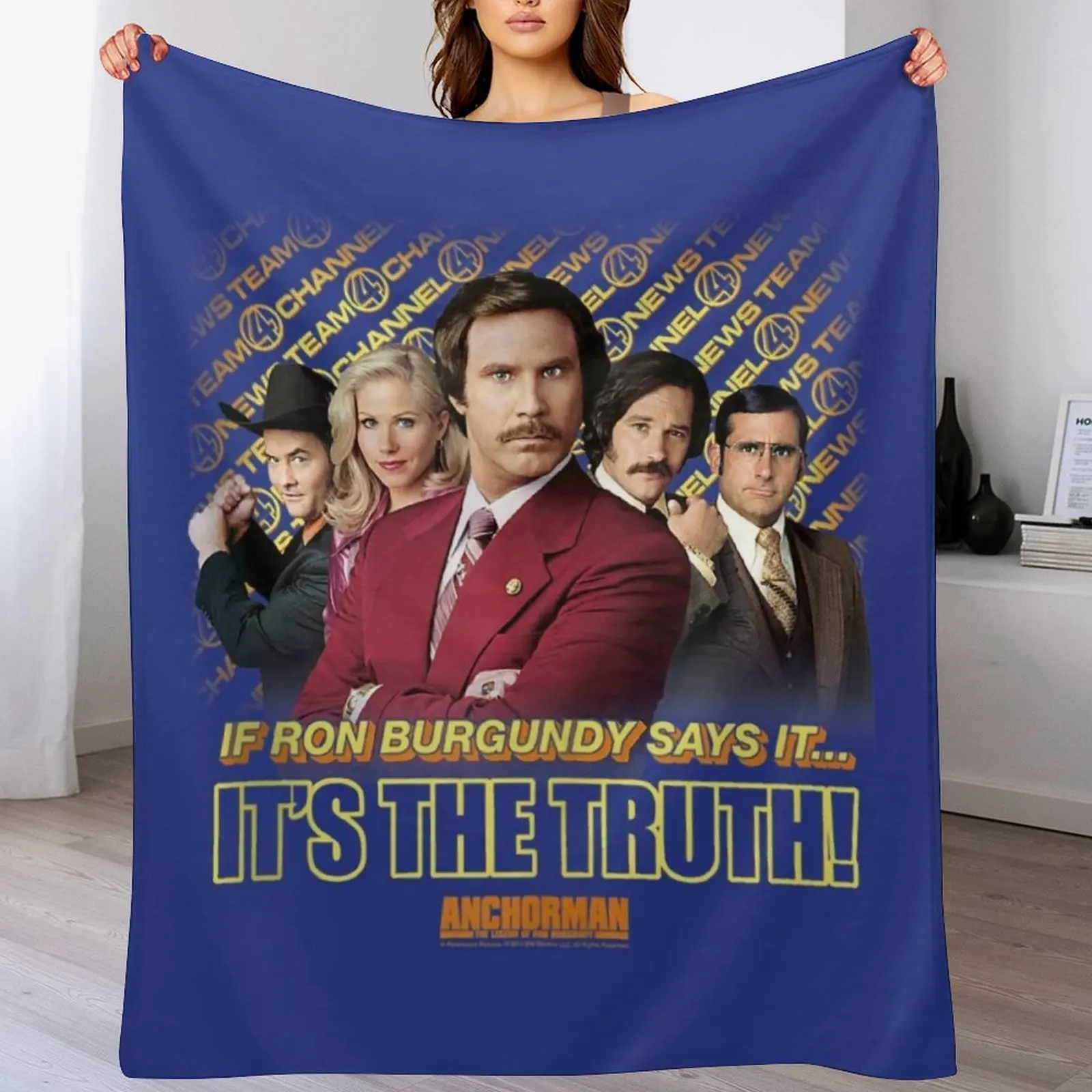 Anchorman If Ron Burgundy Says It Throw Blanket Large Baby Kid'S Cute Plaid Blankets