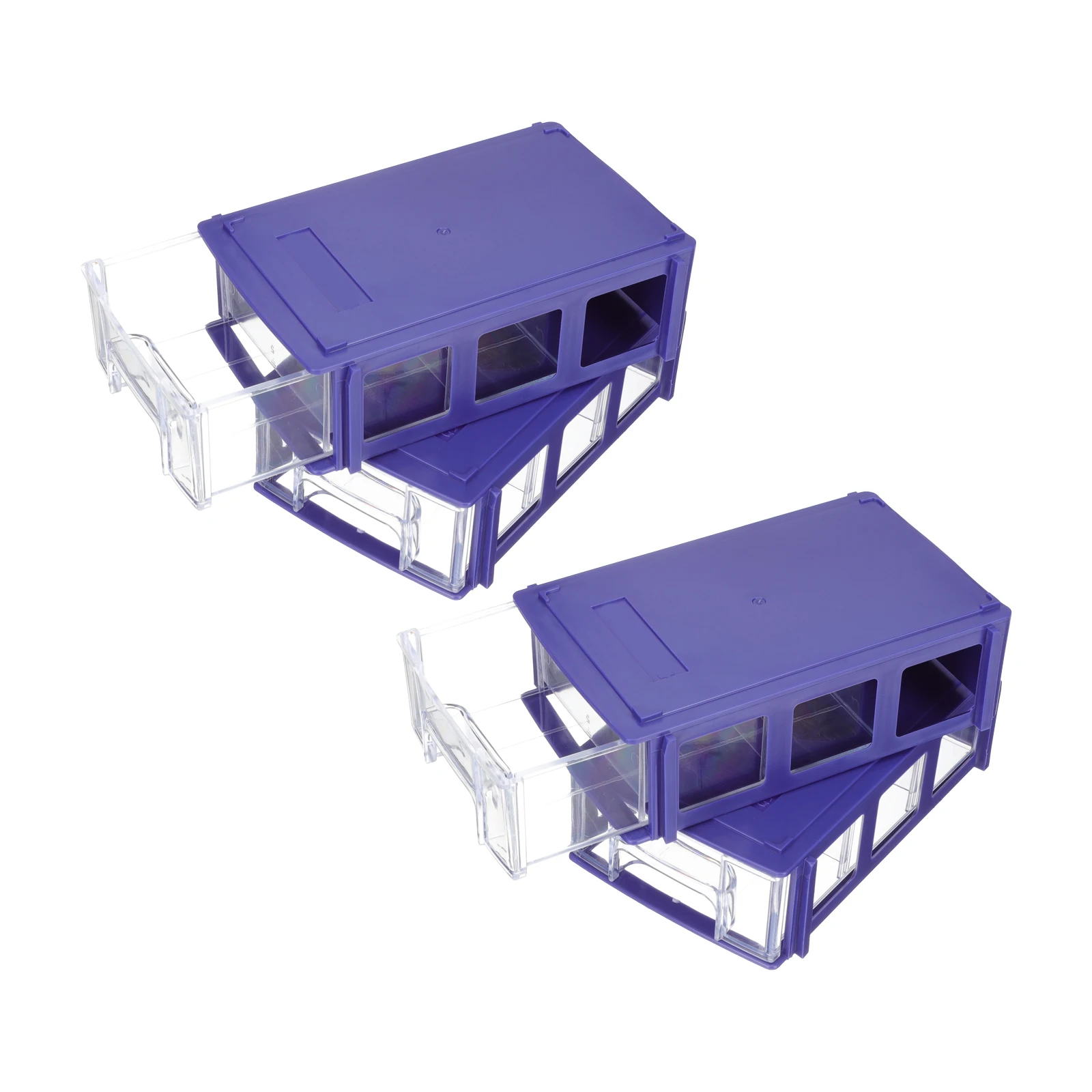 

4pcs Blue Plastic Kitchen Drawer Storage Box Baskets Shelves Wear Break Resistance Dividers Attached Tag