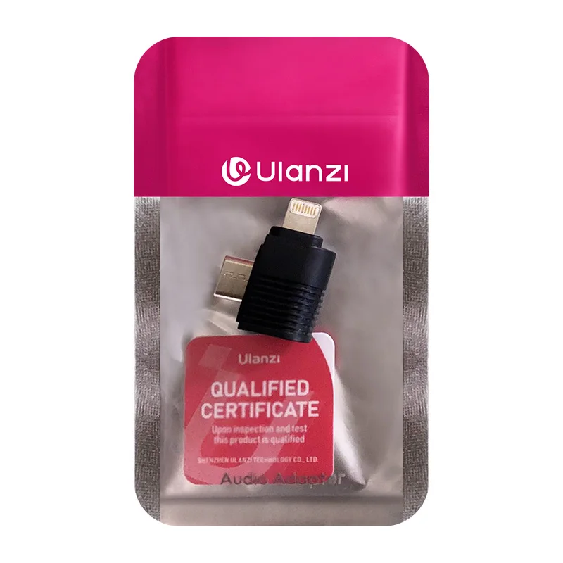 Ulanzi A100 ميكروفون من النوع C إلى منفذ محول Lightning لهاتف iPhone 15 16 13 14 Samsung Xiaomi Vivo OPPO Android الذكي