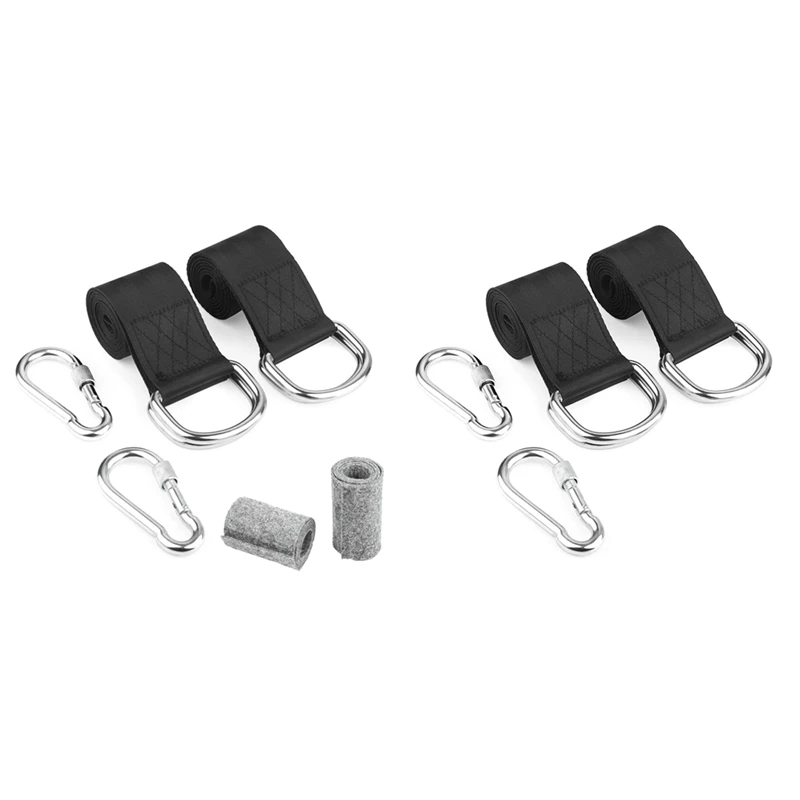 

BMBY-2Pcs 1.5M Tree Swing Straps Hanging Kit With 2 Carabiners Single Bar Extension Belt Belt