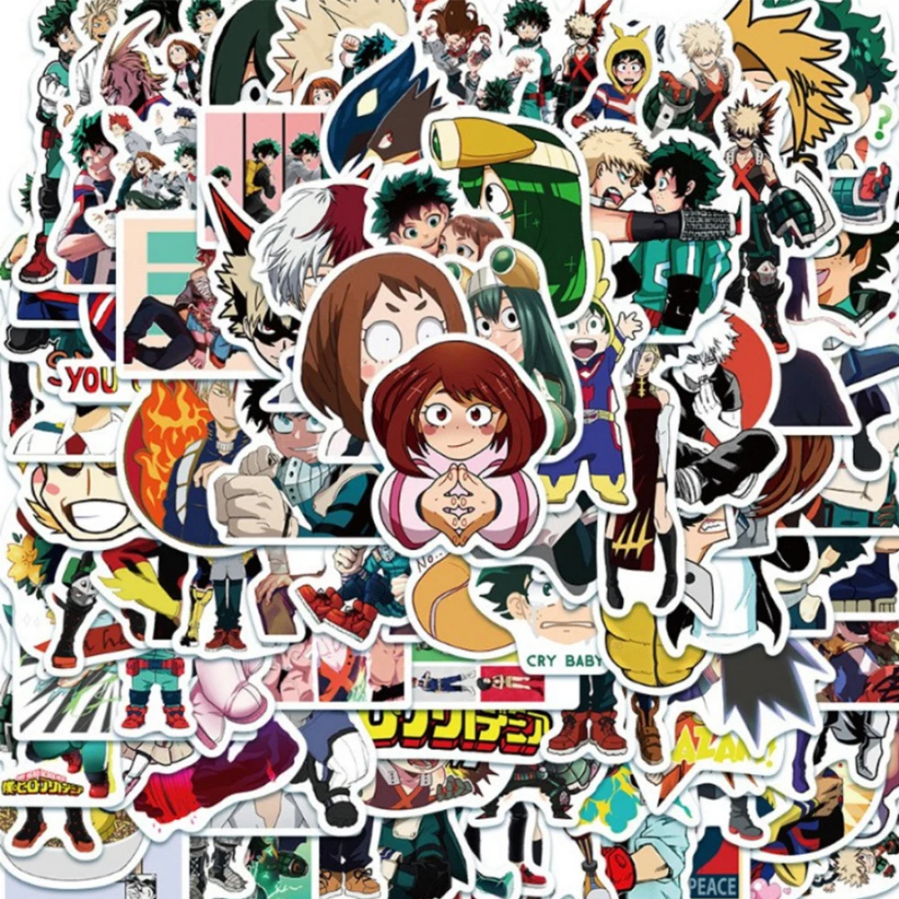 

10/30/50/110pcs My Hero Academia Anime Cartoon Stickers Cool Deku Midoriya Izuku Decals for Luggage Notebook Classic Toy Sticker