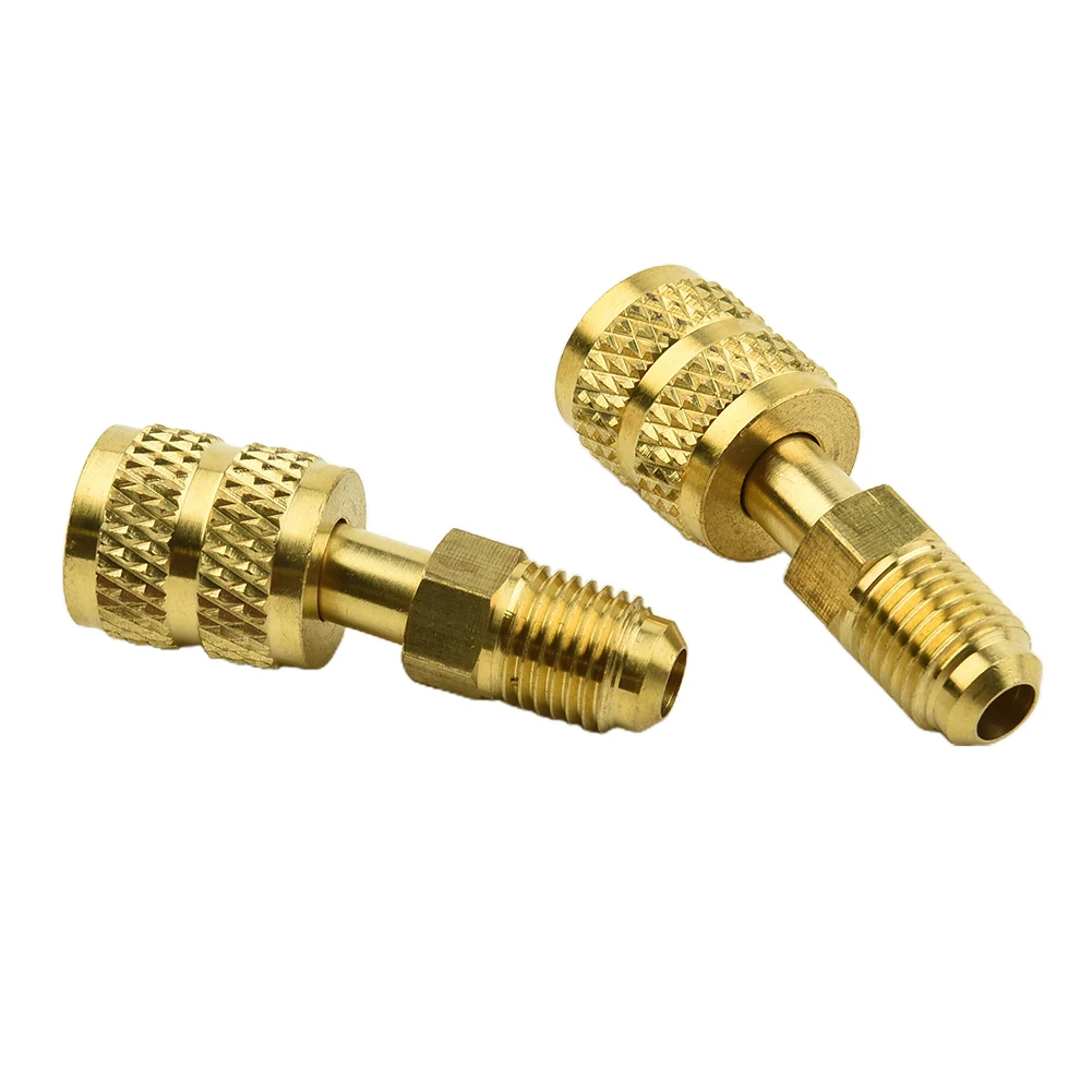 Set of 2 R32 R410a Air Conditioner Adapter 5/16 SAE Female to 1/4 SAE Male For Valve Connector for HVAC Systems