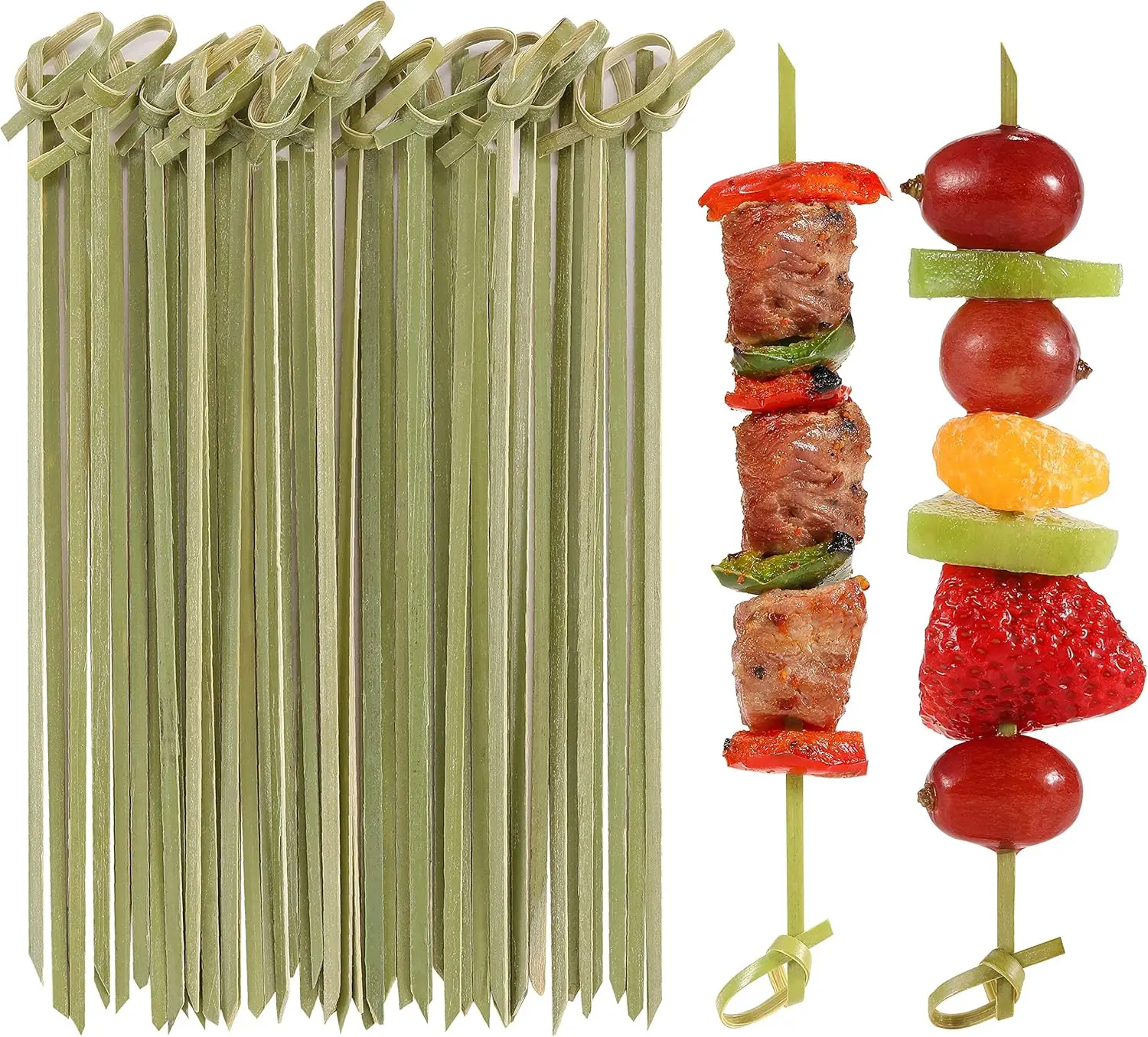 100/300 PCS Cocktail Picks 4.7 Inch Toothpicks for Appetizers Natural Bamboo Knot Skewers Mini Food Sticks Party Supplies