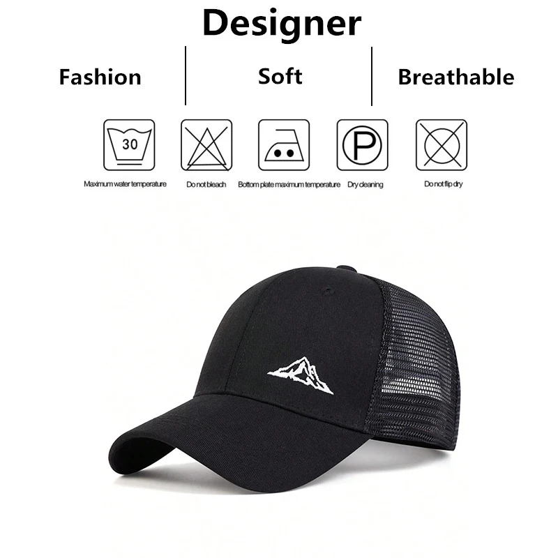 Unisex Mountain Range Embroidery Baseball Net Caps Spring and Summer Outdoor Adjustable Casual Hats Sunscreen Hat