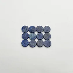 Natural stone lapis lazuli Double flat bottom round cabochon about 10MM 12PC Ring necklace patch Necklace Accessories NO HOLE