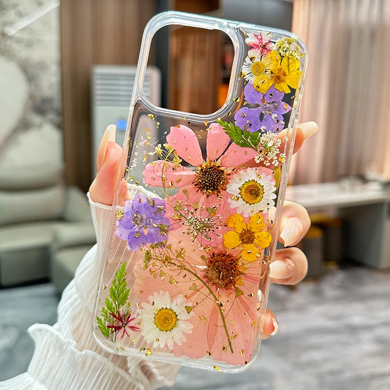 Luxury Colorful Flower Quakeproof Silicone Cover Case For For iPhone 16 Pro 15 Plus 14 ProMax 13 12 Pro Max Mobile Phone Case