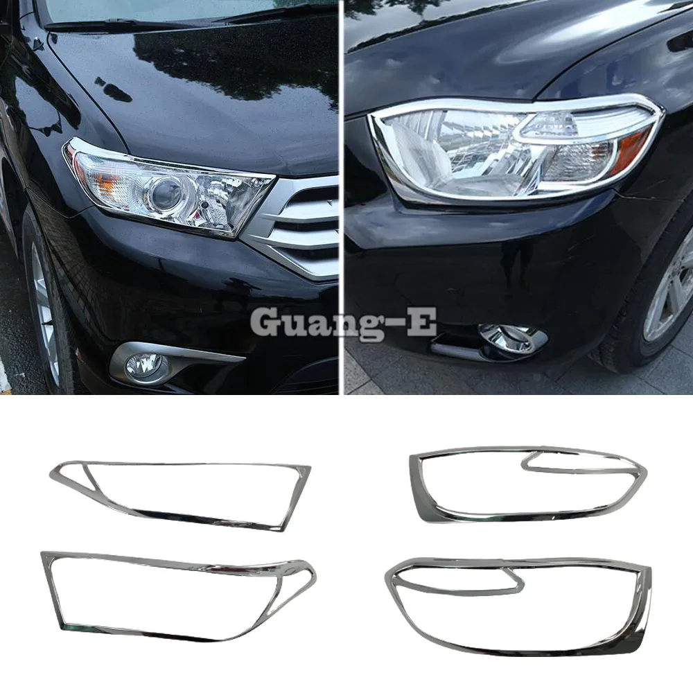 

Car Body Head Front Light Lamp Frame Stick ABS Chrome Cover Trim Parts For Toyota Highlander 2008 2009 2010 2011 2012 2013 2014