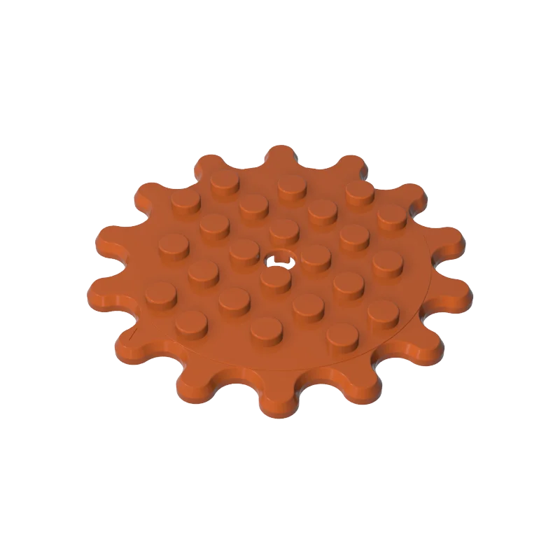 Gobricks 10PCS MOC 35446 Plate Special Bricks 6 x 6 Splat Gear with 14 Teeth Parts Compatible Bundle Building Block Puzzle Model