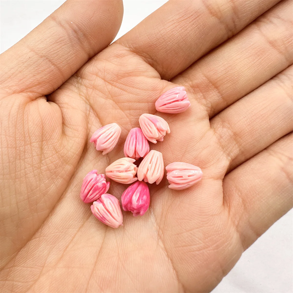 10PCS 7*9mm Colorful Flower Bud Loose Beads Jewelry Making DIY Spacer Earring Hairpin Pendant Wholesale