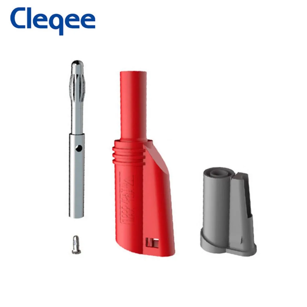 Cleqee P3005 Stackable Safe 4mm Banana Plug Solder/Assembly High Quality Welding-free Connector for Multimeter