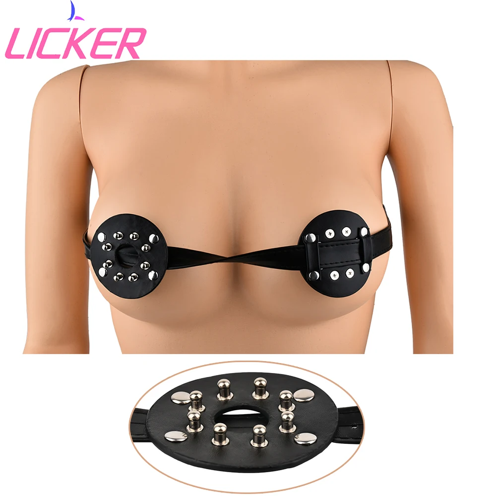 LICKER Breast Binder With Belt Nipple-shield Restraints Female Male Nipples Breast Bondage BDSM Sex Toys For Women Men Flirting