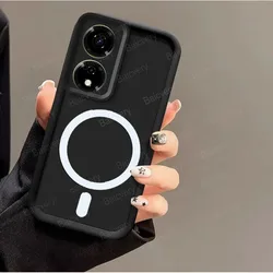 for ITEL P55 5G P661N With Magnetic Wireless Sticker Border Protection Lens Cover Funda Coque Soft TPU Silicone Matte Case
