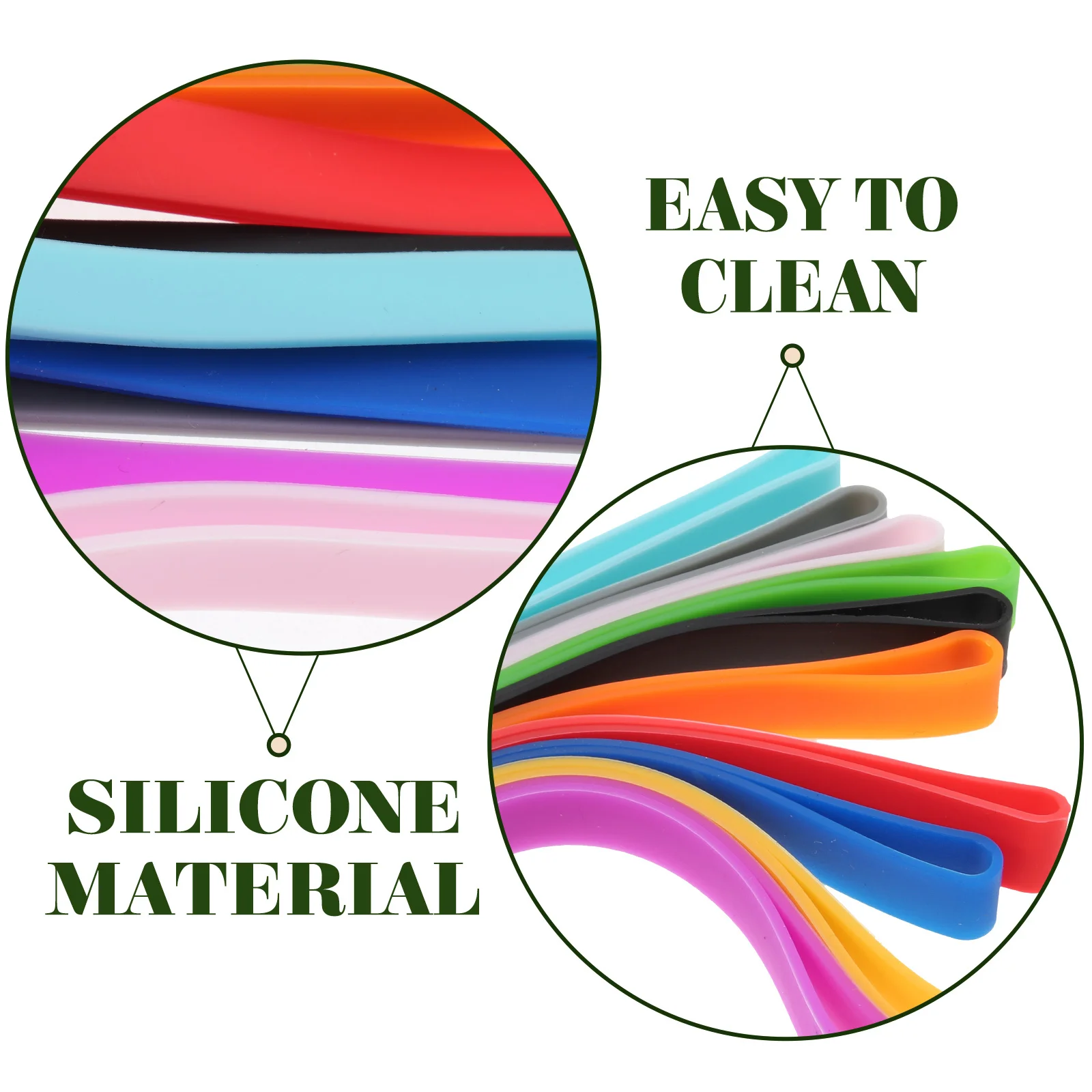 20 pçs faixas de silicone coloridas tiras elásticas para livro encadernação notebook bento caixa portátil multi-função reutilizável cinta escritório