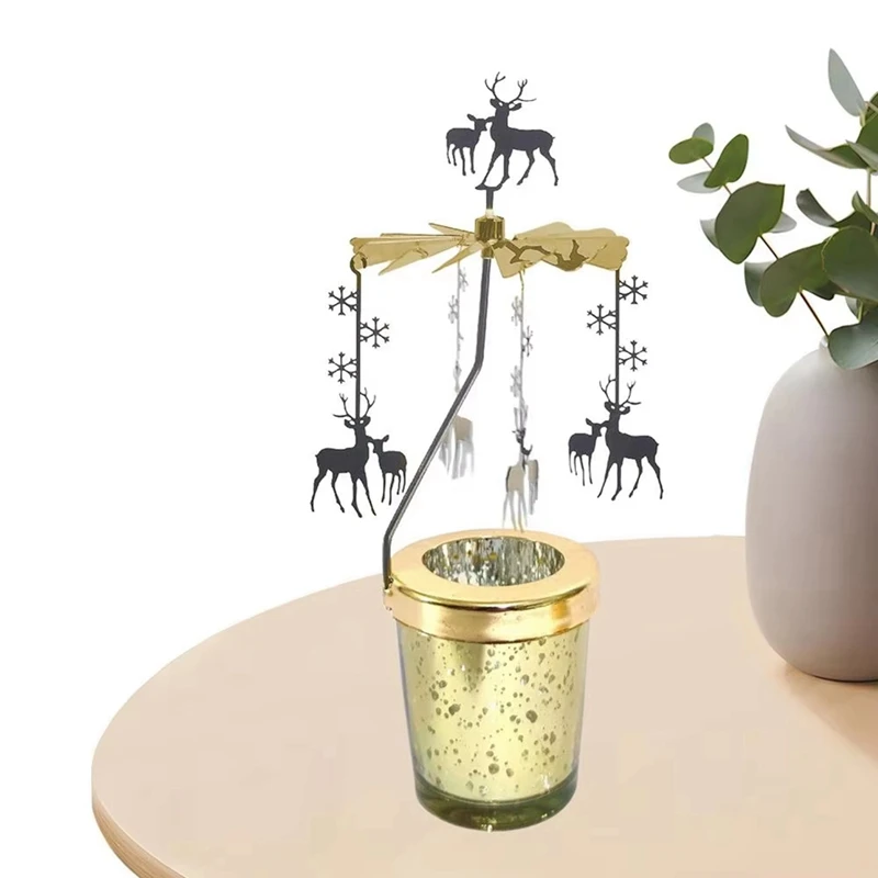 Tempat lilin berputar, tempat lilin Modern sederhana untuk alat makan malam proyeksi berputar