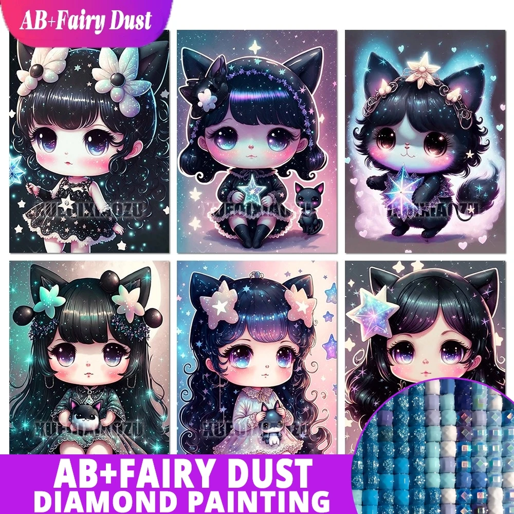 

AB Фея Пыль 5D Мультфильм Алмазная картина Набор для вышивки крестом Звездная девушка Алмазная мозаика Подходит для детей DIY Подарки Домашний декор