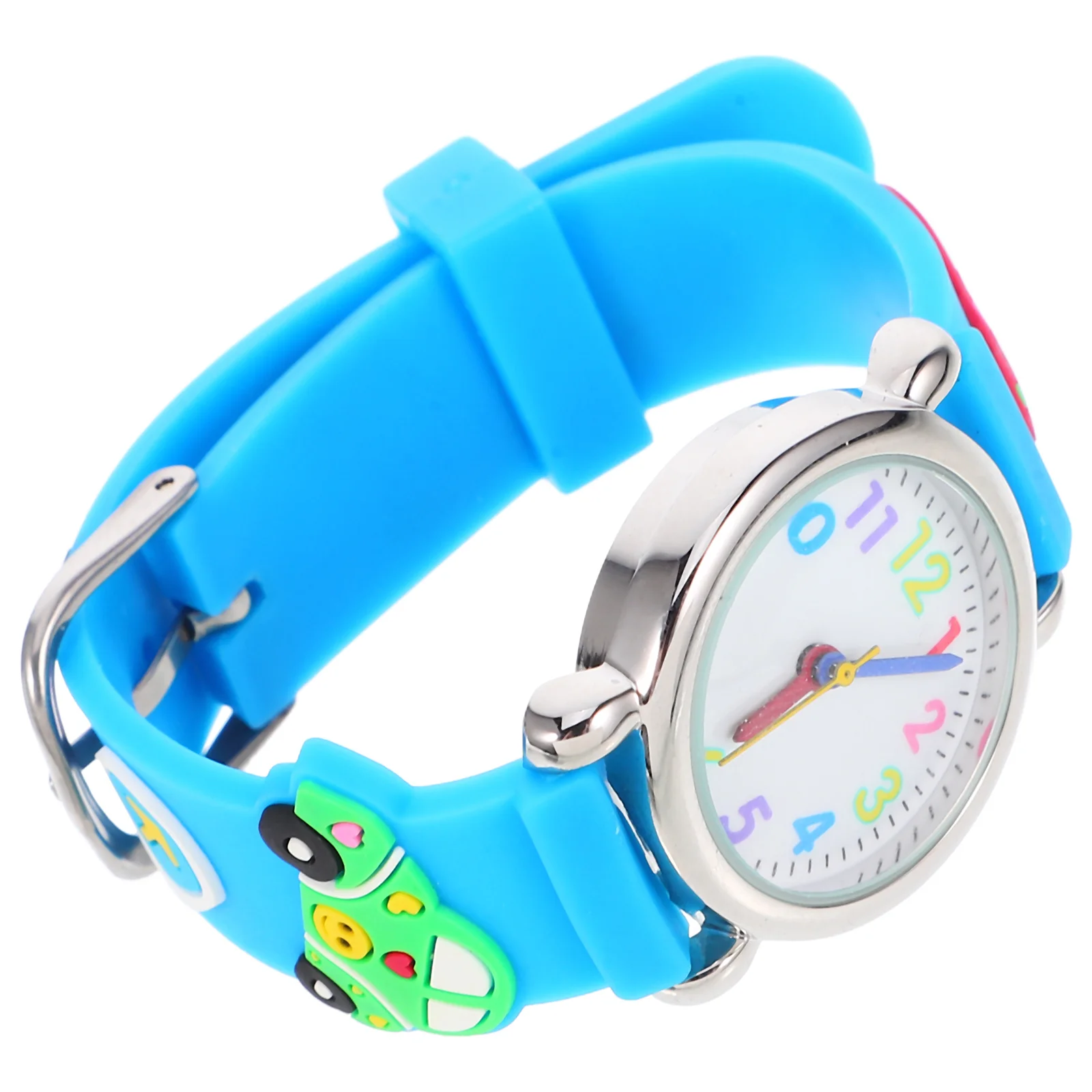 

Creative Kids Watch Cartoon Vehicle Pattern Stylish Quartz Watch Birthday Gift for Children Comfortable PVC Strap