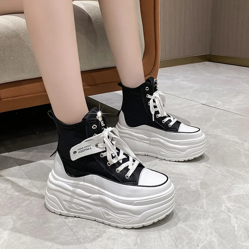 Designer Sneakers for Women Shoes Height Increase Thick Sole High Top Shoes Lady New Autumn Korean Version Platform Sports Shoes